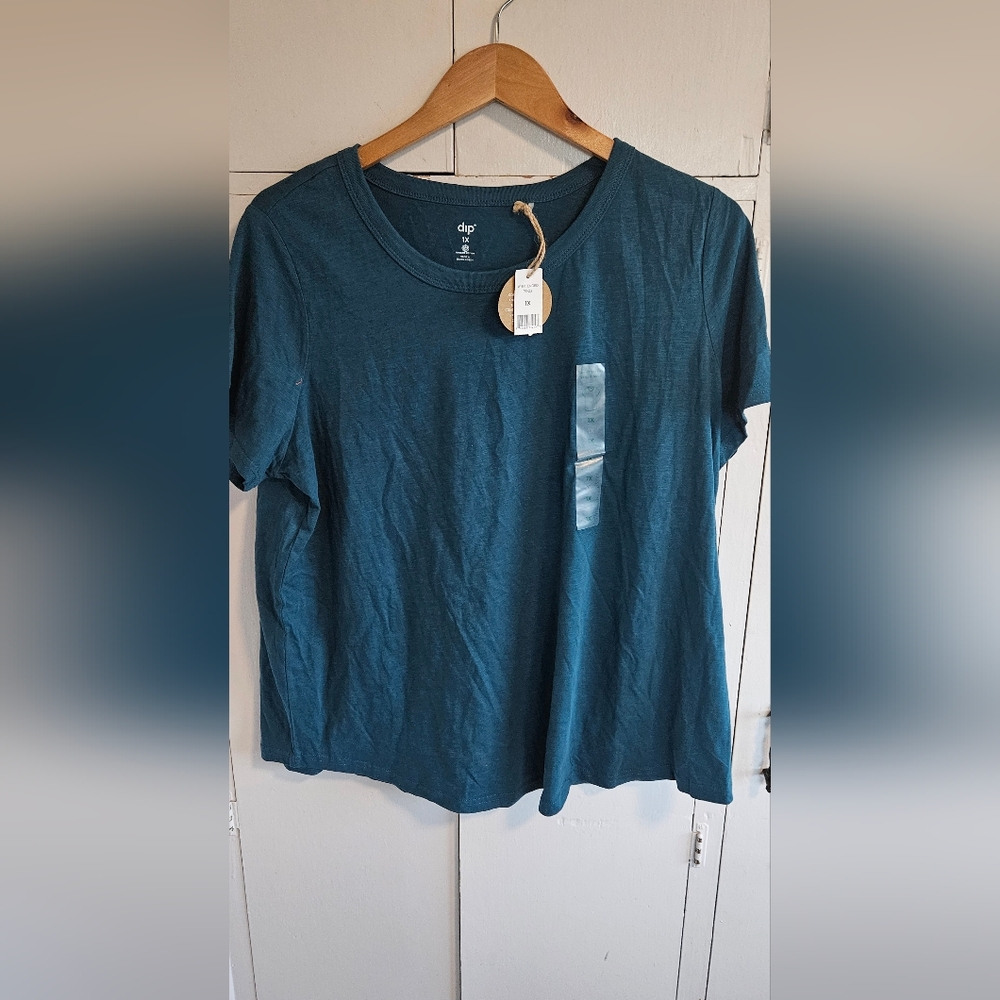 NWT Dip Teal Short Sleeve T-Shirt Size 1X